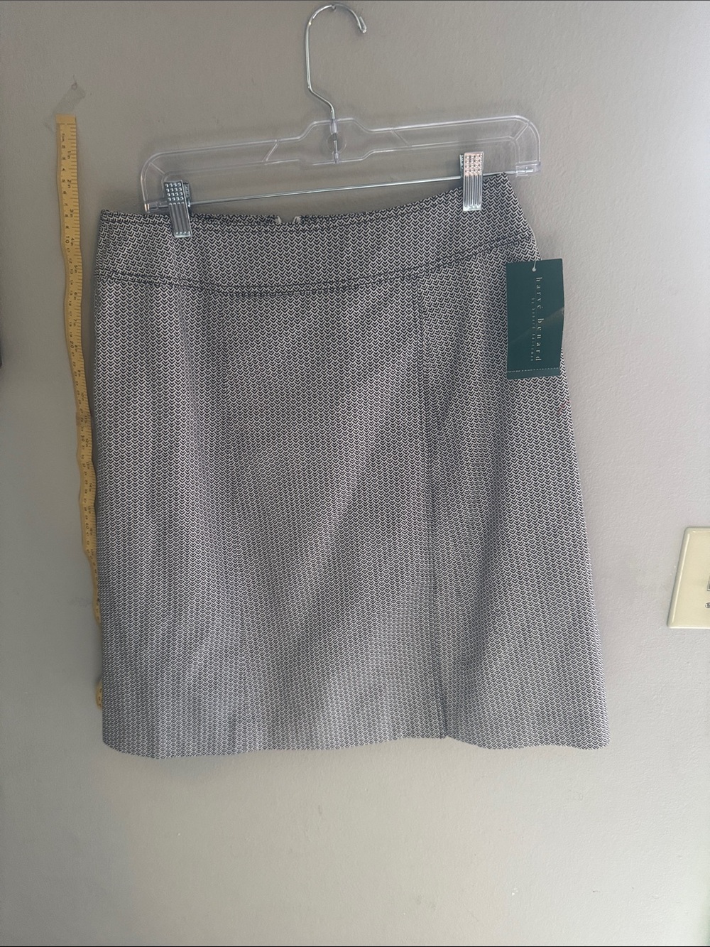 Harve Benard Gray Patterned A-Line Skirt